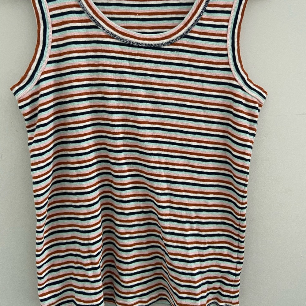 marled multicolor striped tank top | size M